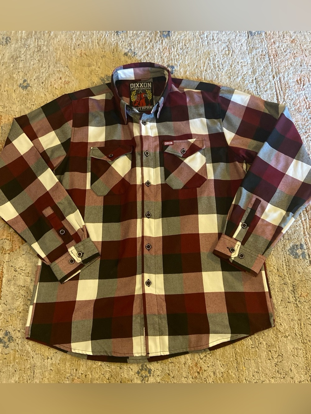 Dixxon Maroon Plaid Button-Up Shirt - Men's Large